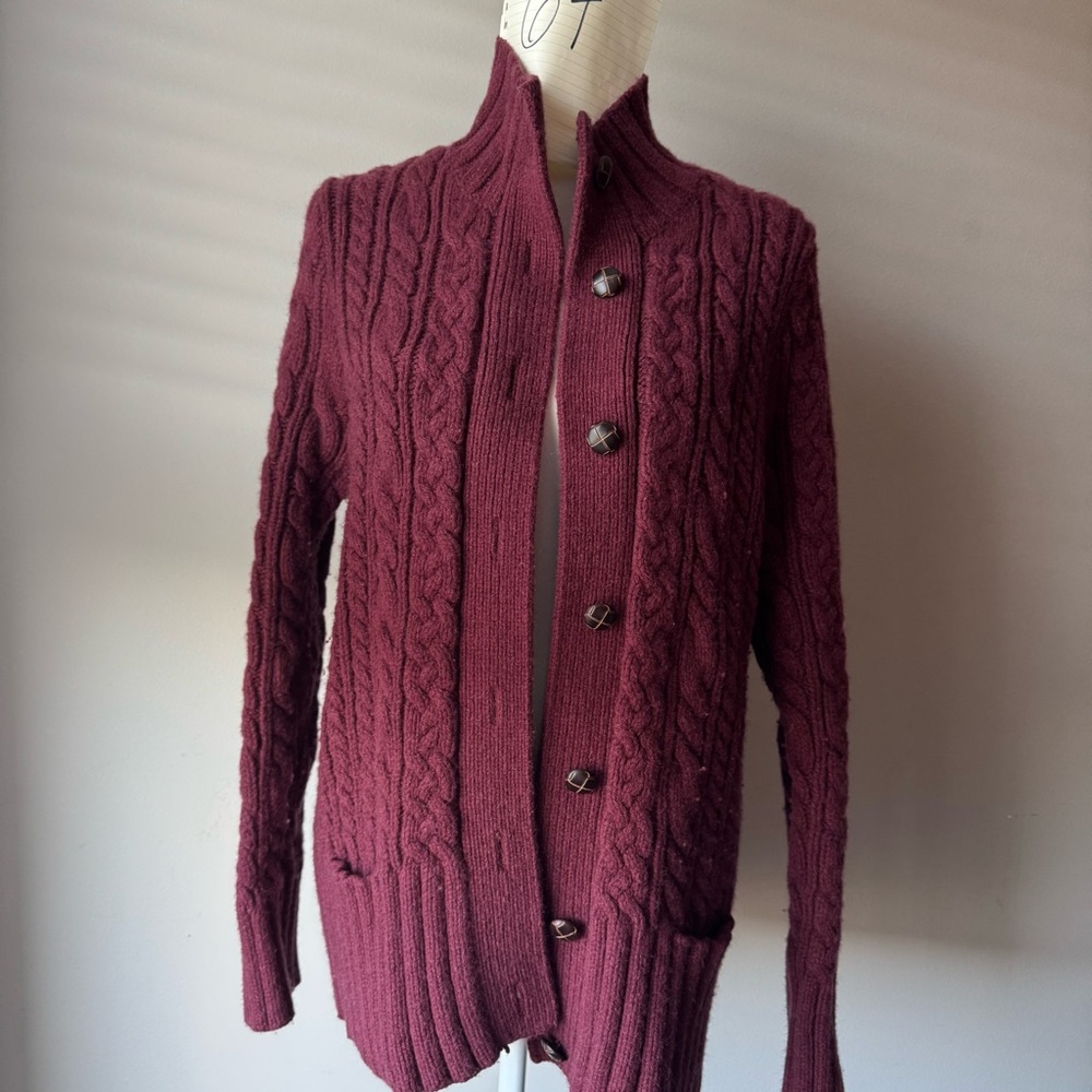 Duluth Trading Co Maroon Wool Blend Sweater